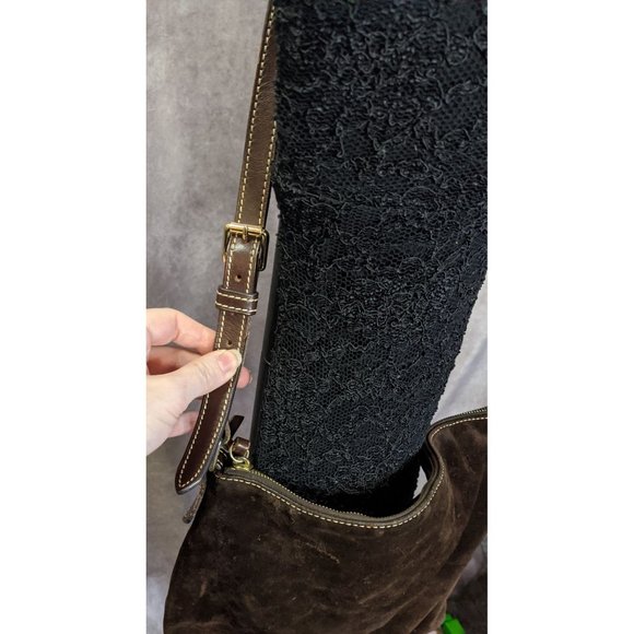 Dooney & Bourke Brown Suede Vintage Leather Crossbody Bag - Picture 5 of 11